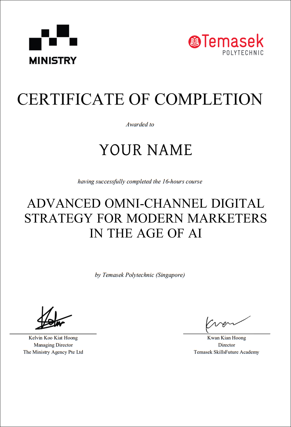 Certificate Advanced Omni Channel Digital Strategy for Modern Marketers in the Age of AI